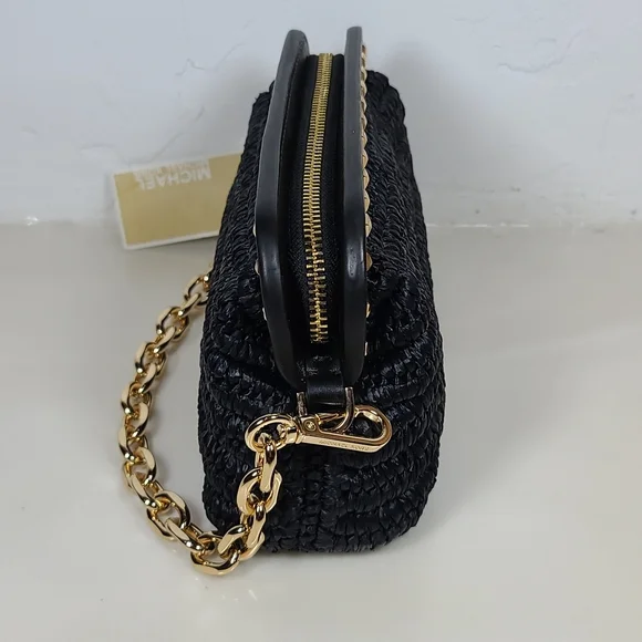 Michael Kors Livia Small Cloud Clutch – Black, NWT (MSRP: $448)